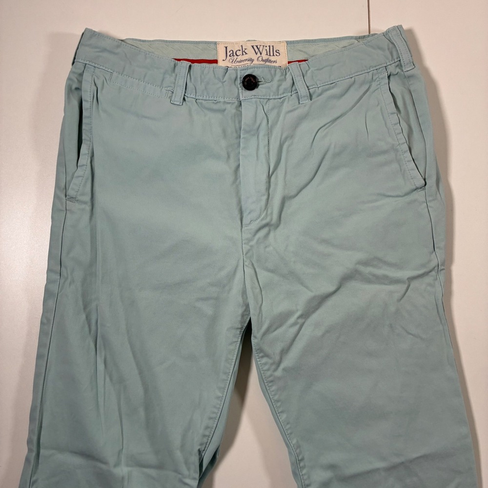 Jack Wills‎ Chinos 30x31 Light Blue Cotton Twill Straight Leg Trousers